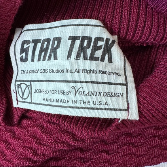 Star Trek Hand Made Knit Sweater XXL Maroon - Picture 4 of 6
